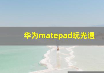 华为matepad玩光遇