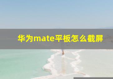 华为mate平板怎么截屏