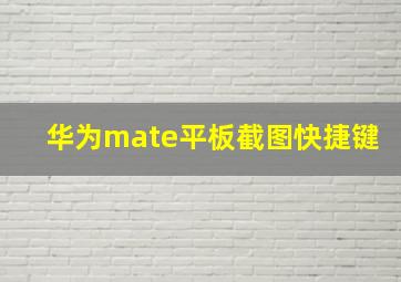 华为mate平板截图快捷键