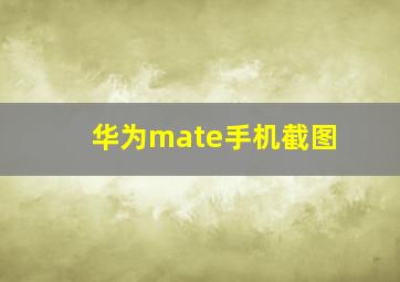 华为mate手机截图