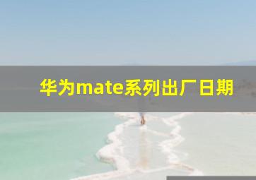 华为mate系列出厂日期