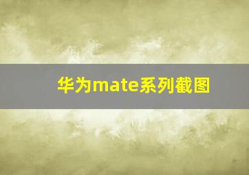 华为mate系列截图