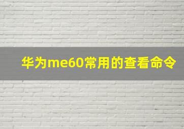 华为me60常用的查看命令