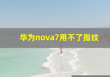 华为nova7用不了指纹