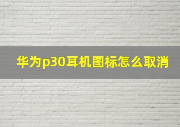 华为p30耳机图标怎么取消