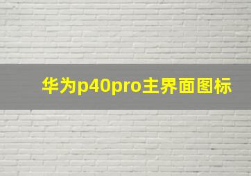 华为p40pro主界面图标