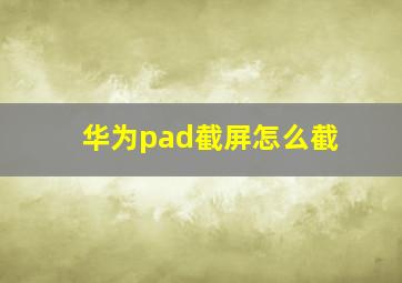 华为pad截屏怎么截