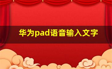 华为pad语音输入文字