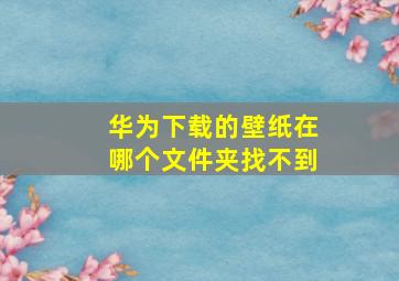 华为下载的壁纸在哪个文件夹找不到