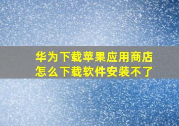 华为下载苹果应用商店怎么下载软件安装不了