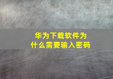 华为下载软件为什么需要输入密码