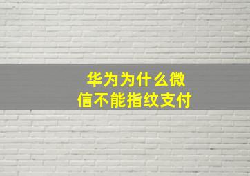 华为为什么微信不能指纹支付