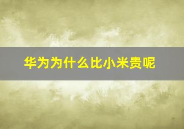 华为为什么比小米贵呢