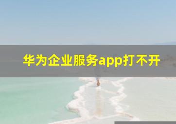 华为企业服务app打不开