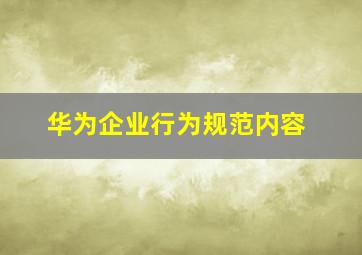 华为企业行为规范内容