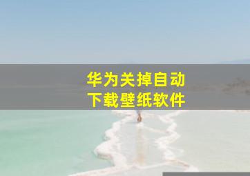 华为关掉自动下载壁纸软件