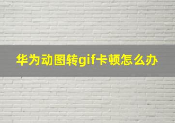 华为动图转gif卡顿怎么办