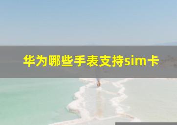 华为哪些手表支持sim卡