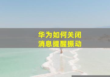 华为如何关闭消息提醒振动