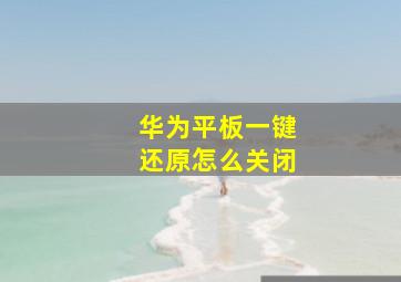 华为平板一键还原怎么关闭