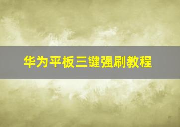 华为平板三键强刷教程