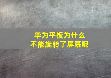 华为平板为什么不能旋转了屏幕呢