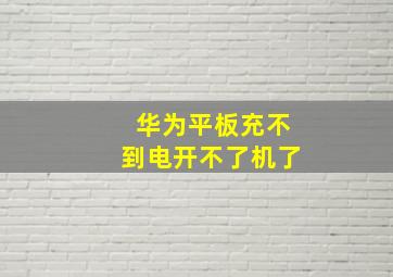 华为平板充不到电开不了机了