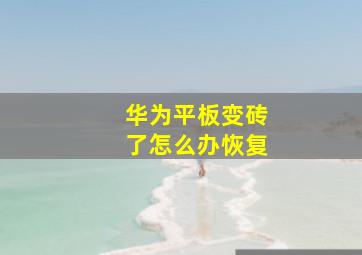 华为平板变砖了怎么办恢复