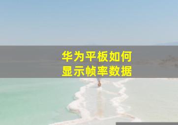 华为平板如何显示帧率数据