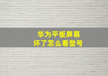 华为平板屏幕坏了怎么看型号