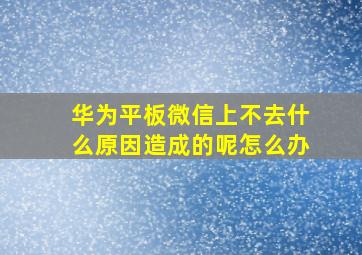 华为平板微信上不去什么原因造成的呢怎么办