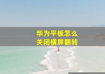 华为平板怎么关闭横屏翻转