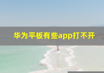 华为平板有些app打不开