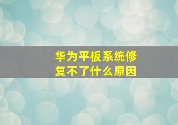 华为平板系统修复不了什么原因