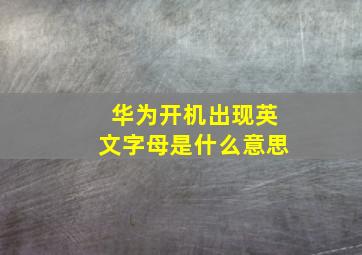 华为开机出现英文字母是什么意思