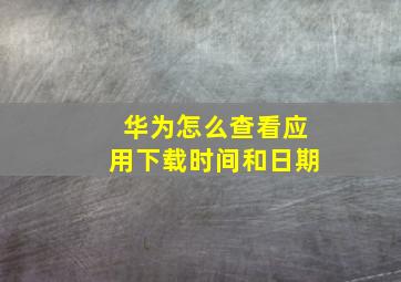 华为怎么查看应用下载时间和日期