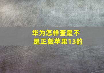 华为怎样查是不是正版苹果13的