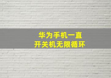 华为手机一直开关机无限循环