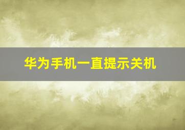 华为手机一直提示关机