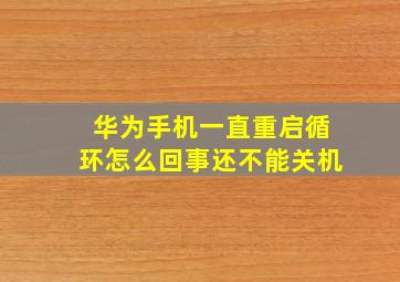 华为手机一直重启循环怎么回事还不能关机