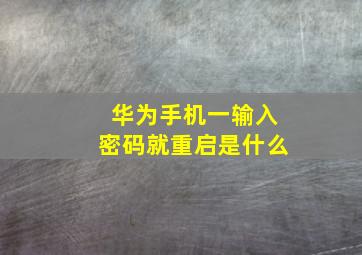 华为手机一输入密码就重启是什么