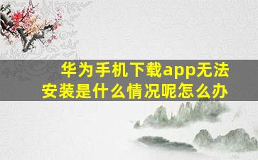 华为手机下载app无法安装是什么情况呢怎么办