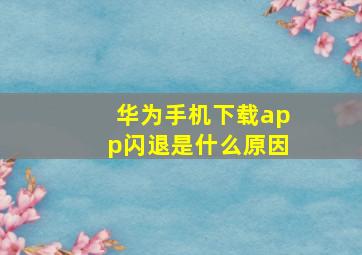 华为手机下载app闪退是什么原因