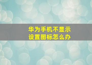 华为手机不显示设置图标怎么办