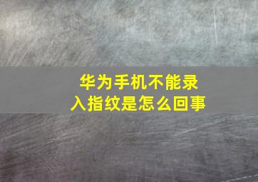 华为手机不能录入指纹是怎么回事