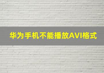 华为手机不能播放AVI格式