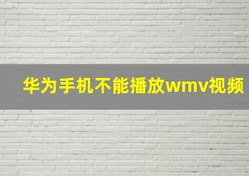 华为手机不能播放wmv视频