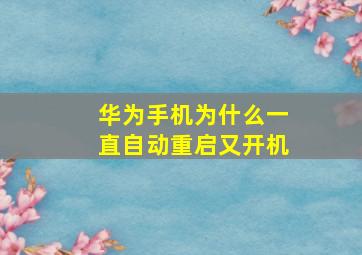 华为手机为什么一直自动重启又开机