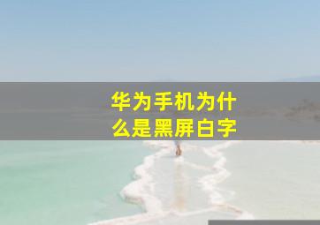 华为手机为什么是黑屏白字