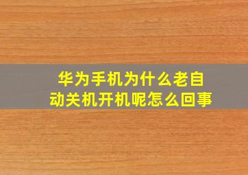 华为手机为什么老自动关机开机呢怎么回事